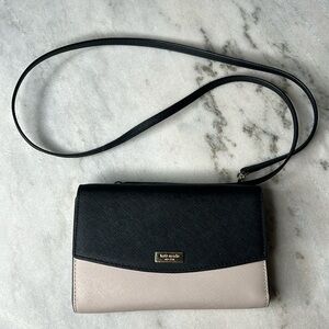 Kate Spade Laurel Way Winni Wallet Crossbody 2-Tone  Almondine/Black